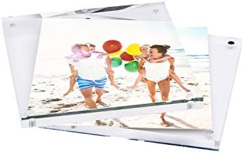 TWING 4x4 Acrylic Frame 2 Pack,20MM Thicker Frameless Clear Picture Frames