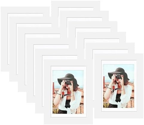 Picrit 5x7 Picture Frame Set of 12, Modern Gallery Wall Frames, White