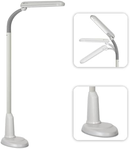 OttLite 24-Watt Classic CFL Floor Lamp, Dove Gray