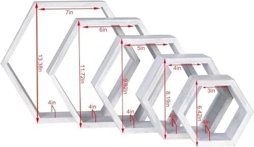 Hexagon Shelves,Floating Wall Shelf,Honeycomb Octagon Cube Shelves Wood