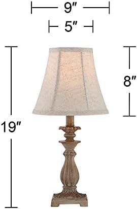 Cali 19" Small Table Lamps Set of 2 Beige Candlestick Accent Vintage