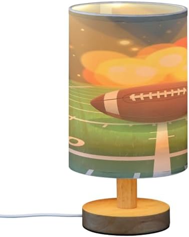 ALAZA American Football on Decor Bedside Table Lamp with USB Port for Bedroom Nightstand Office Desk LED Bulb Included