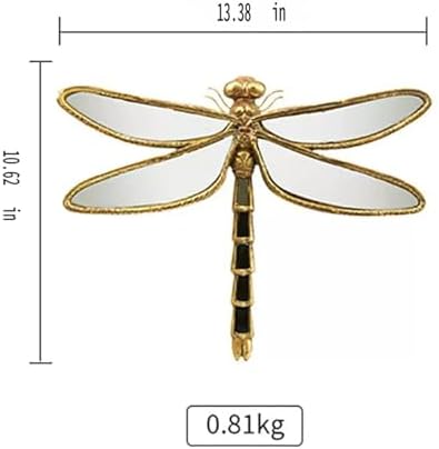 Retro Resin Dragonfly Wall Decor ，Dragonfly Mirror Wall Decor ，Dragonfly-Shaped Design，Creative Dragonfly Home Decor for Living Room Bedroom Restaurant Bedroom Coffee Shop