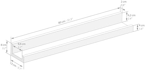 Mobili Fiver, Set of 2 First Picture Shelves, 31.49 in, Pearled Elm, Made in Italy