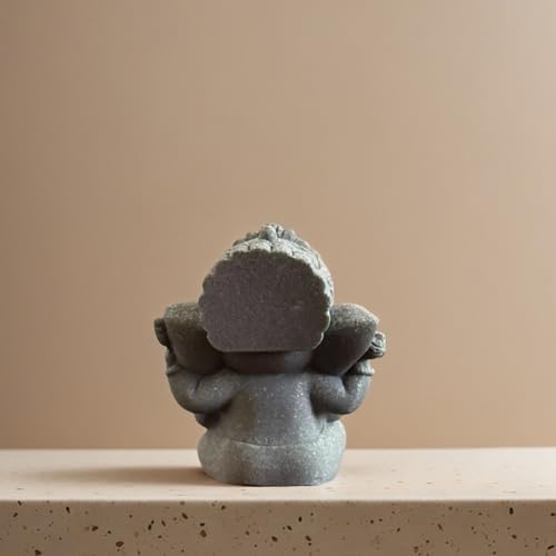 livelyfish Small Elephant Statue Sandstone Figurine Hindu Meditation Buddha Sculpture for Fish Tank Aquarium Decoration (A)