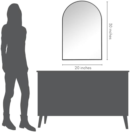 Americanflat 20x30 Arched Mirror - Large Hanging Mirrors with Durable Frame - Modern Mirror for Bathroom, Bedroom, Living Room - Mirrors for Wall Display and Home Decor - Black