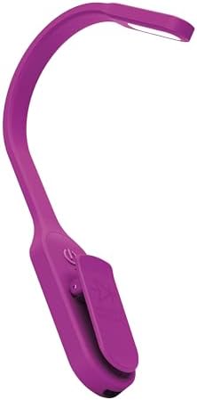 The Original Mighty Bright Recharge Clip On Rechargeable Book Light Reading Light, Warm Eye Care LEDs, Flexible, Durable, Dimmable, Perfect for Kids, Bookworms, Reading in Bed, Lasts 60 Hours (Purple)
