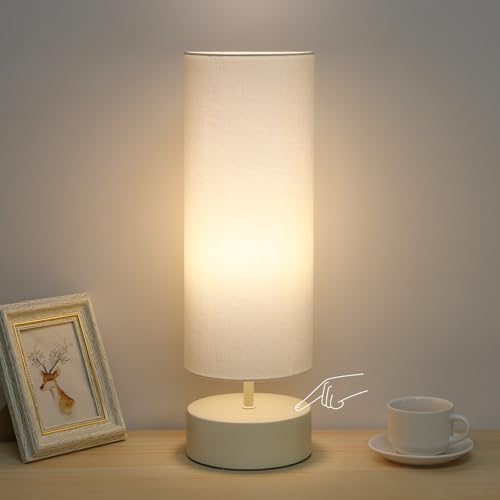 Touch Control Table Lamp, 3 Way Dimmable Bedside Lamp, Modern Desk Lamp