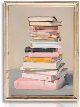 Books Wall Art Watercolor Aesthetic Books Canvas Paintings Reading Books Lovers Pictures Wall Decor Inspirational Educational Posters Prints for Home Bedroom Classroom Library Unframed