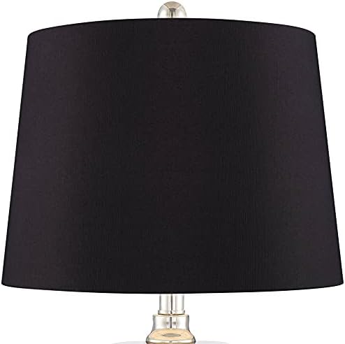 Copeland 25.5" High Table Lamps Set of 2 Chrome Clear Glass USB Port Modern