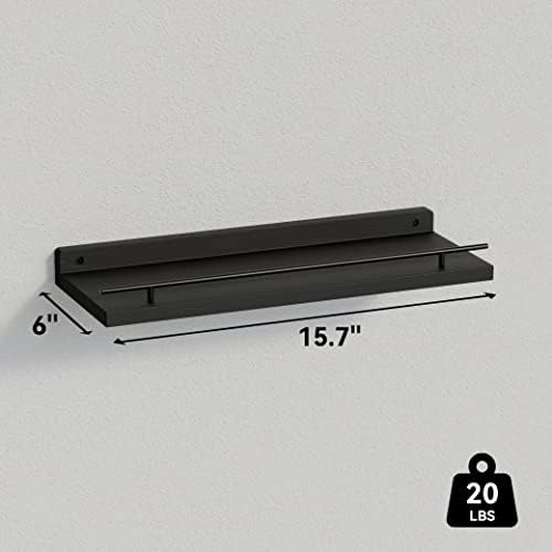 WOPITUES Floating Shelves for Wall Decor Set of 3, Black