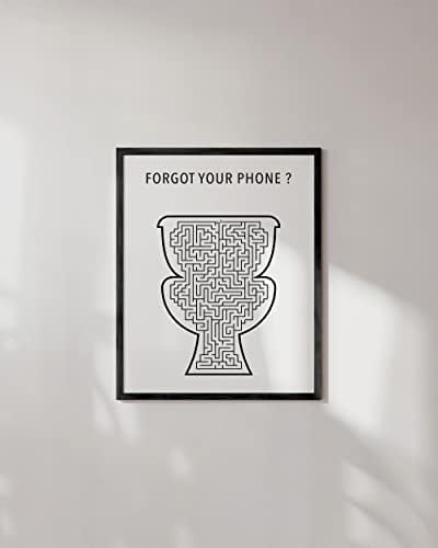 HAUS AND HUES Funny Bathroom Wall Art Decor Signs - Toilet Rules Maze (Unframed 16x20)