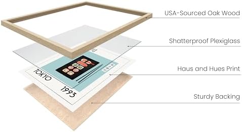 HAUS AND HUES Sushi Wall Decor - Modern Kitchen Food Print, Japanese Sushi Poster, Dining Room Food Art, Kitchen Wall Decor, Sushi Art 16x20 Beige Frame