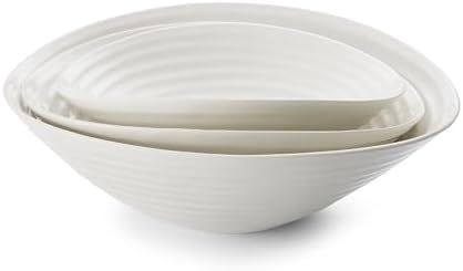Portmeirion Home & Gifts Home & Gifts Heals Sophie Conran Salad Bowl Set of 3 White (White,11 x 33 x 11 cm)