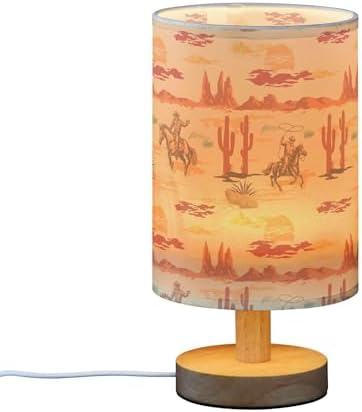 Wild West Mexico Cowboy LED Table Lamp with USB Port Night Light Bedroom Lamps for Nightstand Living Room Dorm Home Office Desk