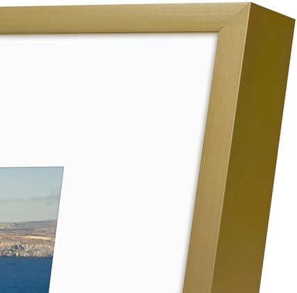 Frametory 12 Pack 11x14 Aluminum Frame with Mat for 8x10 Photo, Gold
