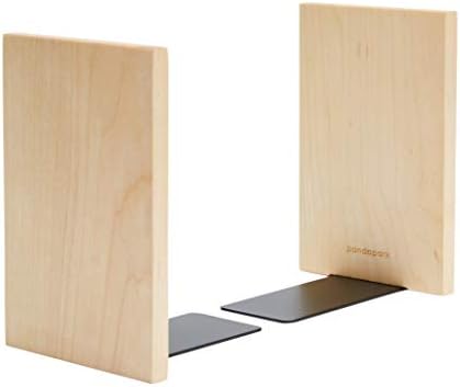 Pandapark Wood Decorative Bookends,Non-Skid Bookend for Shelves,Heavy Duty Bookends,Book Stand for Books/CDs,1 Pair