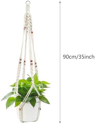 Belit 2 Pack Macrame Plant Hangers Indoor Hanging Planter Basket Decorative Flower Pot Holder Rope for Indoor Outdoor Home Decor
