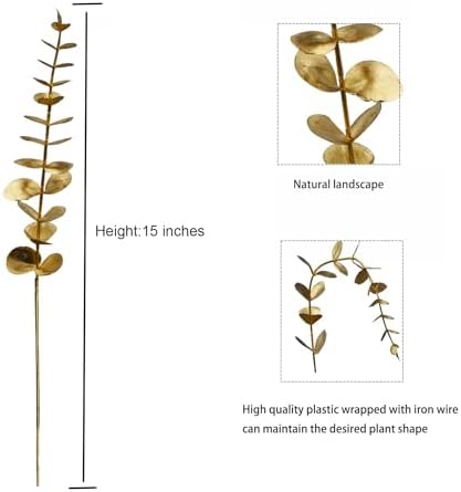 120 Pcs Gold Eucalyptus Stems