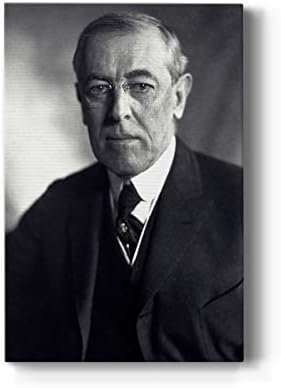 Renditions Gallery Woodrow Wilson Presidental Portrait Wall Art, Premium Gallery Wrapped Canvas Decor, Ready to Hang, 36 in H x 24 in W, Made in America Print
