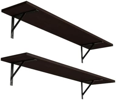 DINZI LVJ Long Wall Shelves, 31.5" Wall Mounted Shelves with Metal Brackets