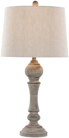 Grandview Gallery Winston 32" Poly Table Lamp Set of 2, Desk Lamp, Bedside Lamps for Night Stands, Nightstand Lamp, Small Lamp, Small Table Lamps for Living Room Set of 2 (Reclaimed Grey Polyresin)