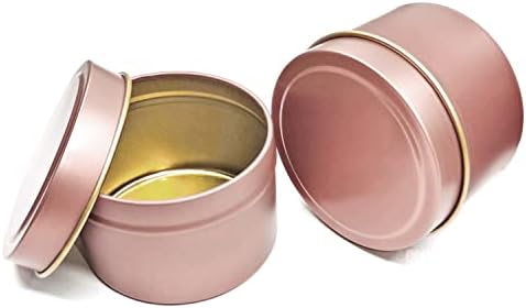 Rose Gold Candle Tins 8oz, 12Pcs Candle Tins for DIY Big Candle Container Tins for Candle Making Rose Gold Cantainer Tins