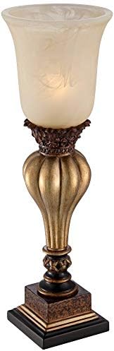 Sattley 23 1/4" High Table Lamps Set of 2 Gold Console Alabaster