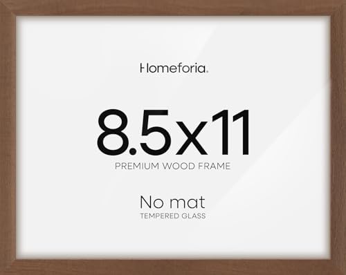 Homeforia 8.5x11 Brown Oak Diploma Frame, High-End Wood, Glass