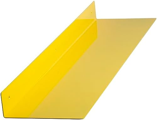 36x8 in Metal Floating Shelf Yellow Wall Mounted - Made in The USA - Bedroom, Living Room, Bathroom, Kitchen