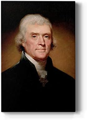 Renditions Gallery Thomas Jefferson Presidental Portrait Wall Art, Premium Gallery Wrapped Canvas Decor, Ready to Hang, 48 in H x 32 in W, Made in America Print Artwork