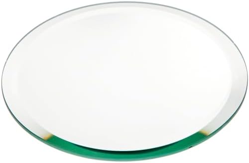 Plymor 6 inch Round, 5mm Thick, Beveled Glass Mirror Circle, Pack of 3 | Table display & centerpieces; includes felt pads to protect surfaces; mosaics, crafts & DIY; silvered glass