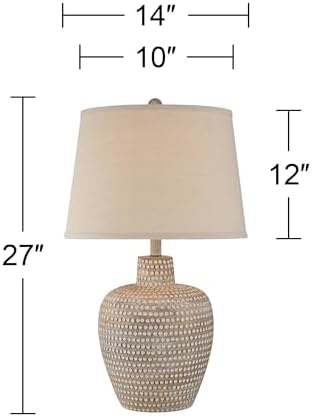 Glenn 27" Tall Table Lamps Set of 2 Dappled Beige with Smart Sockets