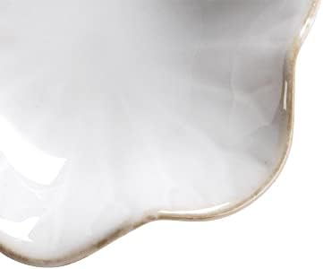 JAMEND CLXP Ring Dish, Kiln Glaze Jewelry Trinket Tray, Gifts for Women I Lotus Leaf Necklace Earrings Holder on Nightstand Bathroom, Ceramic Cute Key Bowl, White. All Jewelries Are NOT Included.