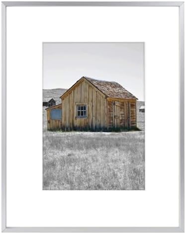 Golden State Art 8x10 Silver Aluminum Frame, Real Glass, Mat Fits 5x7