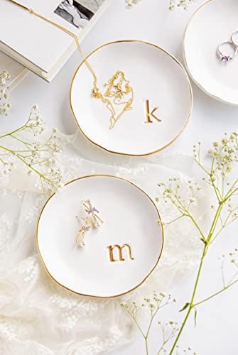 COLLECTIVE HOME Ceramic Jewelry Tray, Trinket Dish, Gifts for Women (V)