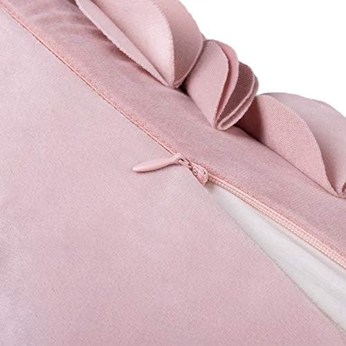KINGROSE 3D Flower Throw Pillow Cover Home Decorative Pillow Case Sham Soft Lumbar Cushion Cover for Couch Bed Living Room Chair 12 x 20 Inches Rose Gold
