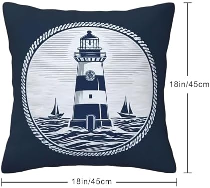 Nautical Throw Pillow Covers Set of 4 Decorative Soft Double Sided Print Pillow Case Farmhouse Home Decor for Living Room Sofa Couch 18x18
