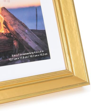 11x14 Picture Frame Gold 2 Pack, Display 11x14 without Mat or 8x10 with Mat, Wall Gallery Photo Frames