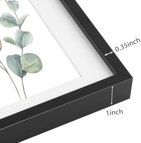 Golden State Art 16x24 Black Aluminum Frame, Real Glass, Mat Fits 12x18