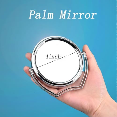 WMugthome Two-Sided 4-In/6-in with Handle Portable Round Makeup/Travel/Desk Mirror with 1X and 3X Magnification(Silver, 4inch)