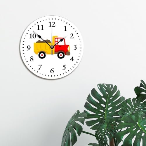 Cute Dump Truck Wall Clock Vehicle Boys Room Nursery Clock for Kids