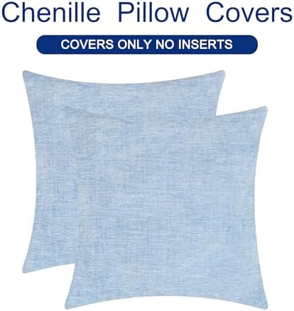 CaliTime Decorative Couch Throw Pillow Covers 18 X 18 Inches Baby Blue