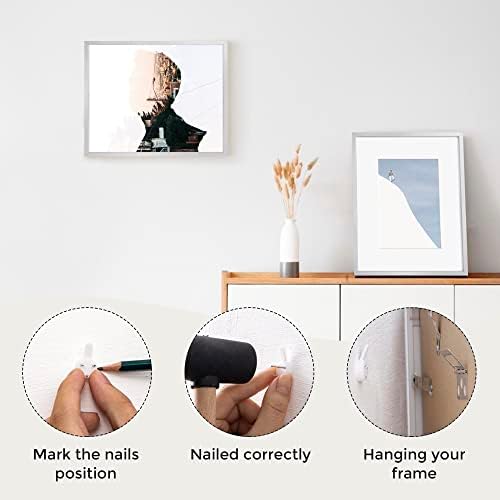 Fun Memories 8x10 Inch Metal Picture Frame - Aluminum Photo Frames - 5x7 Mat - Ideal for Wall or Tabletop Display - Wall Hook Hanging Hardware Included - Set of 3 - Sliver