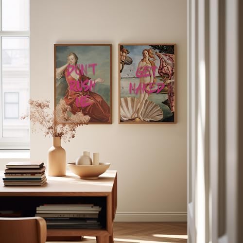 Poster Master 2-Piece Don't Rush Me Print - Get Naked Poster - Altered & Pop Art - Humorous Gift for Men & Women - Funny Wall Decor for Bedroom, Dorm or Bathroom - 16x20 UNFRAMED Wall Art