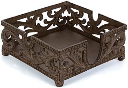 Acanthus Leaf Brown Cast Metal Napkin Holder