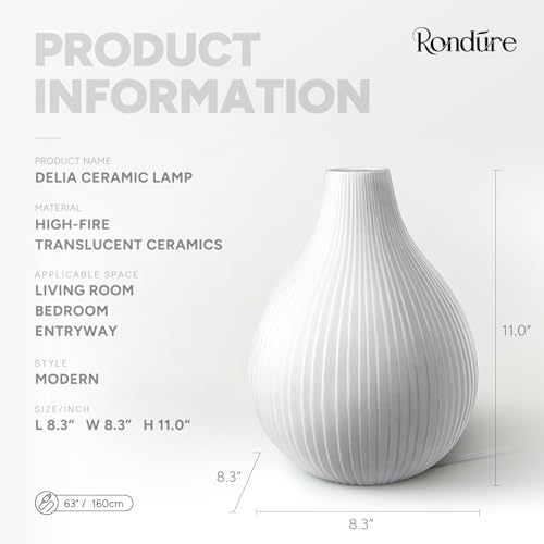 RONDURE Modern Ceramic Decorative Table Lamp Living Room Bedroom Bedside