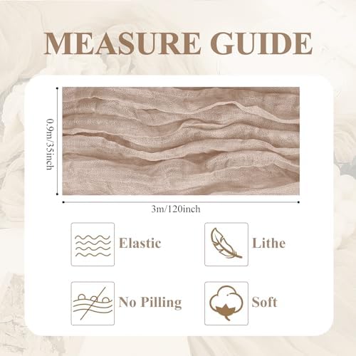 Asee'm Nude Pink Cheesecloth Table Runner Fall Boho Rustic Sheer Gauze 10FT