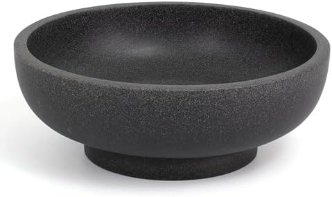 YMXYJM Decorative Resin Bowl, Large Fruit Bowl, Artificial Stone Black