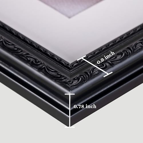 eletecpro 4x6 Vintage Picture Frame, Glass Cover, Black, 2-Pack